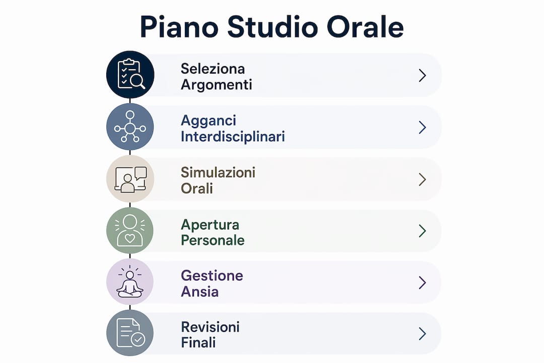 Schema visivo per organizzare lo studio dell’esame orale