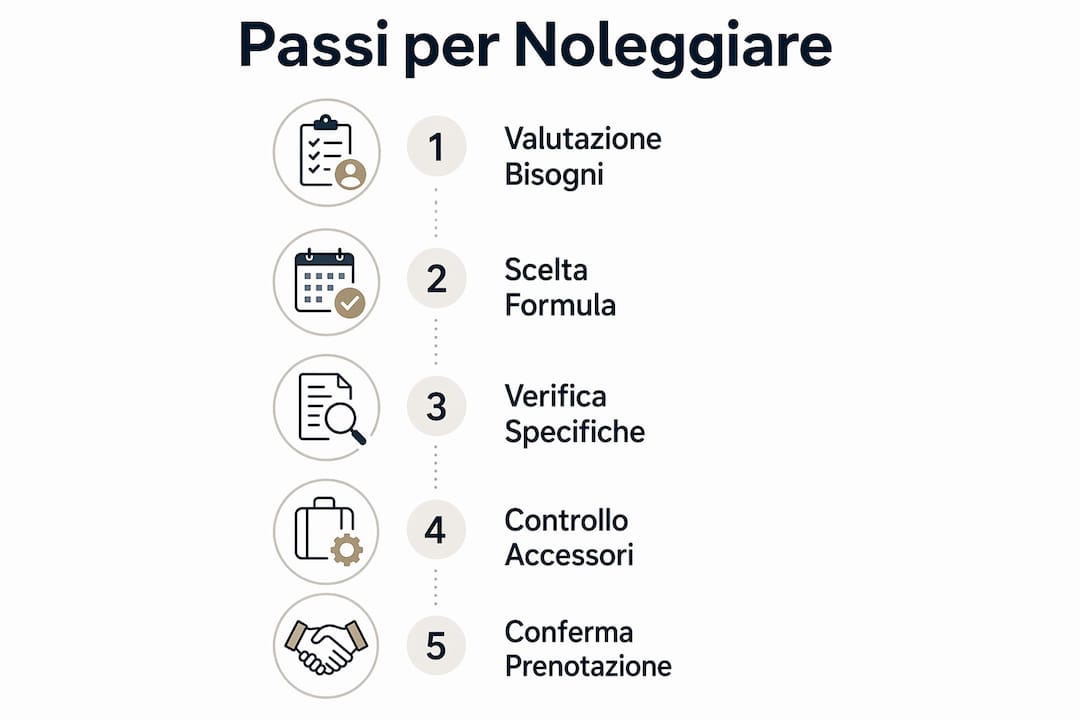 Guida illustrata ai passaggi per noleggiare un proiettore