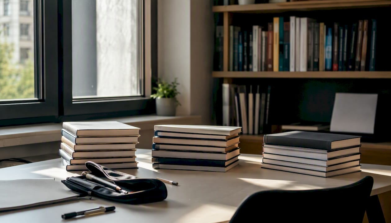 Pile di libri e materiali didattici pensati per ogni ordine e grado scolastico
