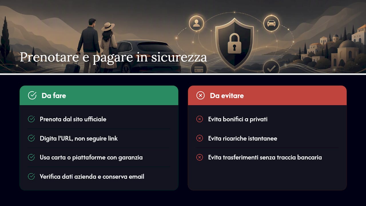 Come prenotare e pagare in modo sicuro — overview diagram
