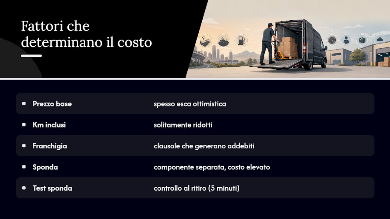 Confronto tra prezzo base per chilometro e franchigia