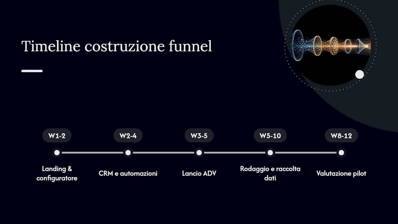 Cronologia delle diverse fasi di un funnel per lead