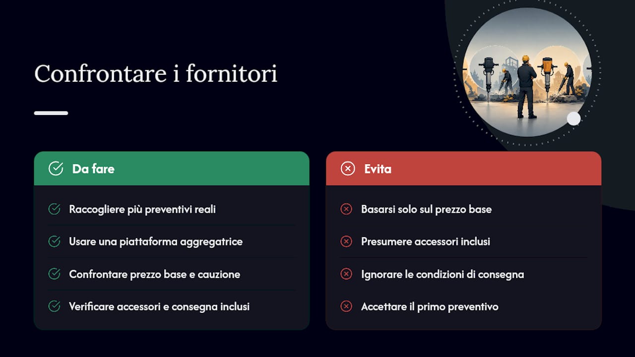 Confrontare i fornitori di noleggio in Italia — overview diagram