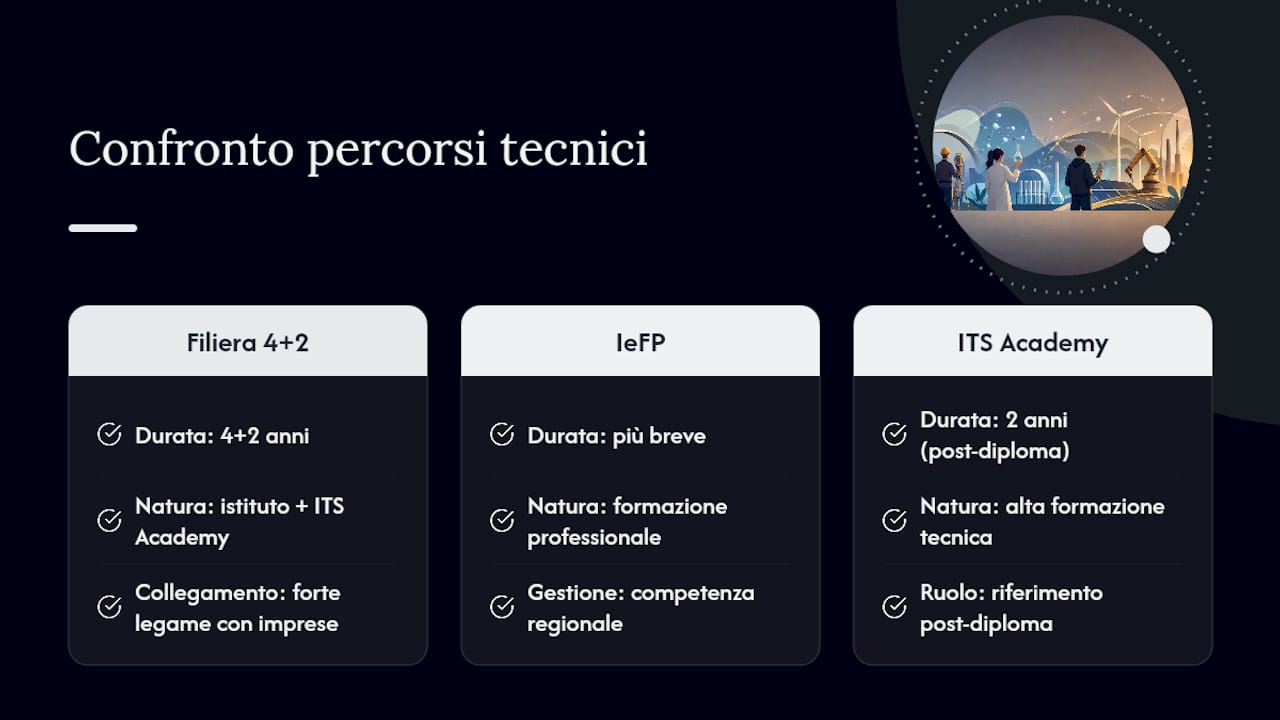 Confronto tra i percorsi 4+2 IeFP e ITS