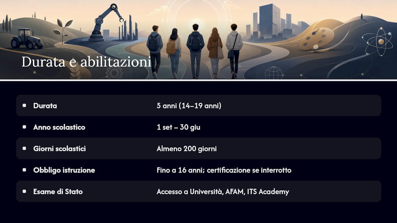 Quanto dura il percorso e cosa abilita l'esame di Stato? — overview diagram