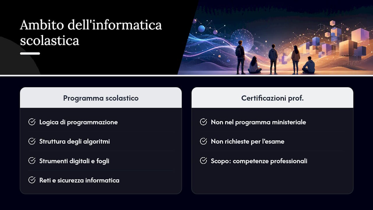 Ambiti dell’informatica scolastica per l’esame