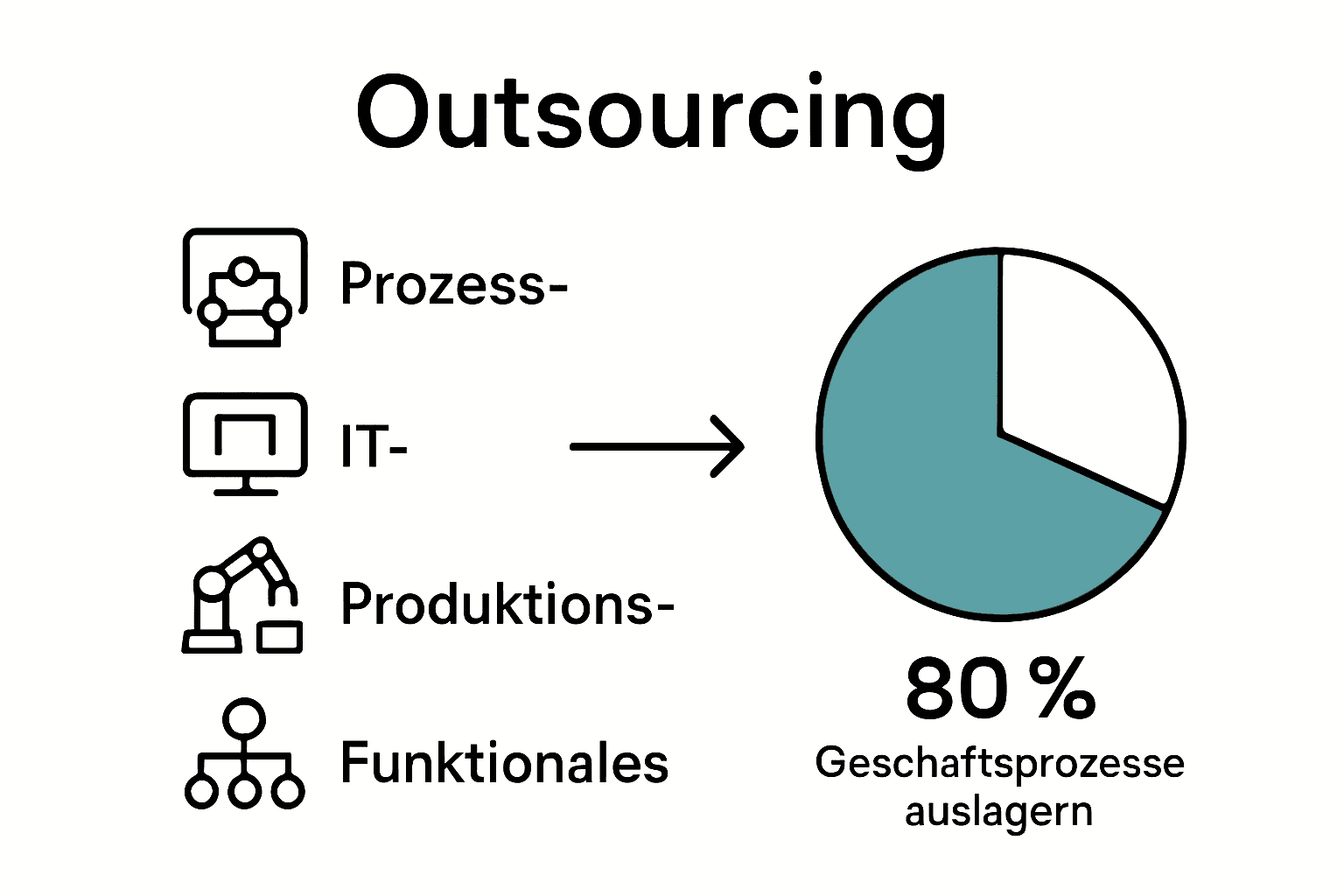 Vergleich Outourcing-Typen und Entscheidungswege als einfache Grafik