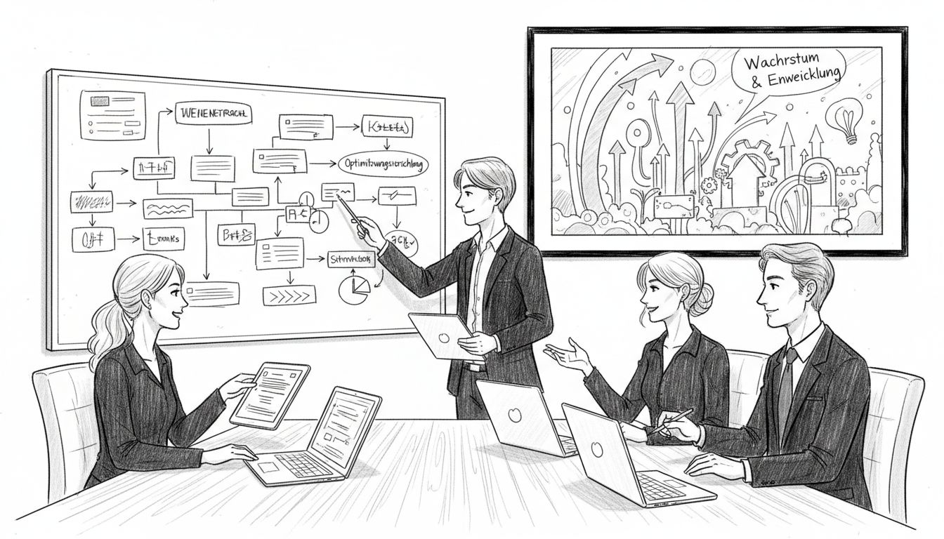 Beraterteam diskutiert BPO-Prozesse