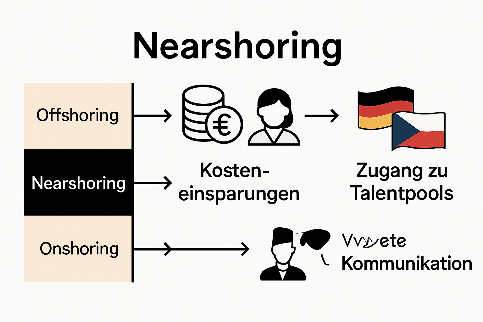 Comparison of nearshoring benefits infographic
