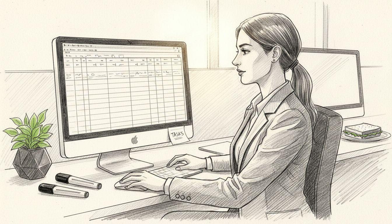 Employee working on standardized business process