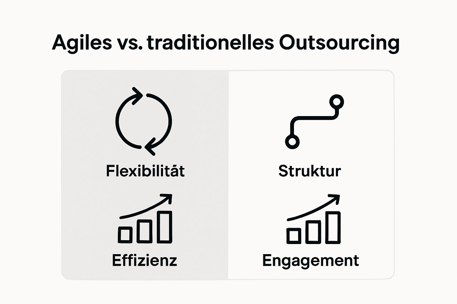 Infografik: Agiles Outsourcing im Vergleich zu klassischen Modellen