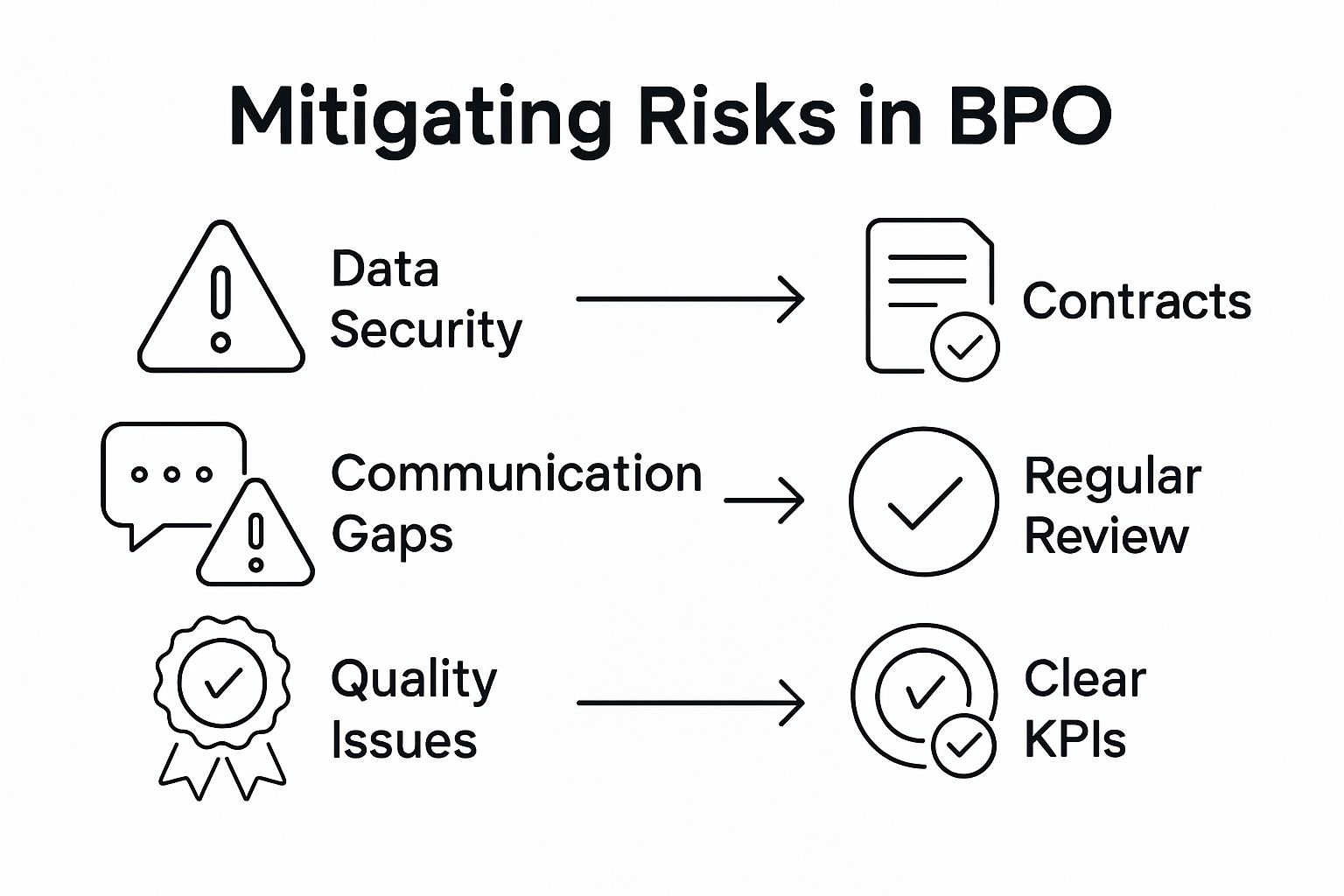 Infographic showing BPO risks and mitigation strategies