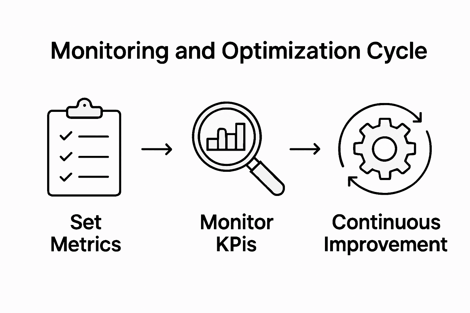 Infographic showing outsourcing performance monitoring steps