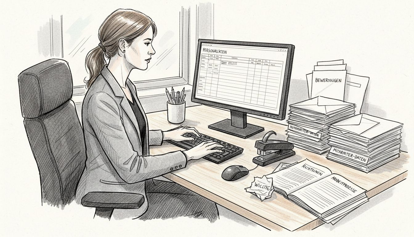 Personalreferent, der sich um die Abwicklung der Unterlagen für das Outsourcing kümmert.