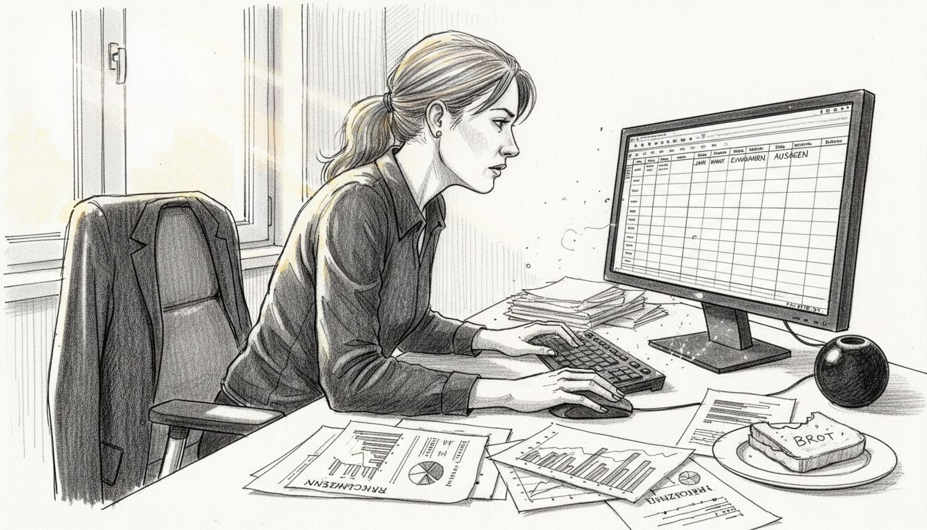 Ein Mitarbeiter aus dem Finanzwesen analysiert Kosten mithilfe einer Excel-Tabelle.