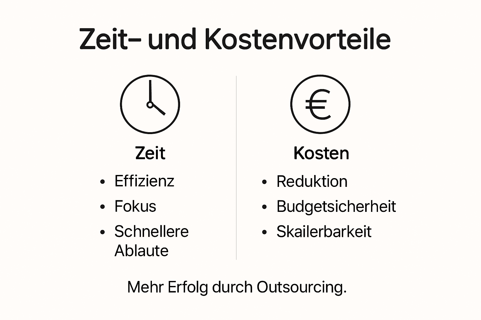Grafik: Wie Outsourcing Zeit spart und Kosten senkt
