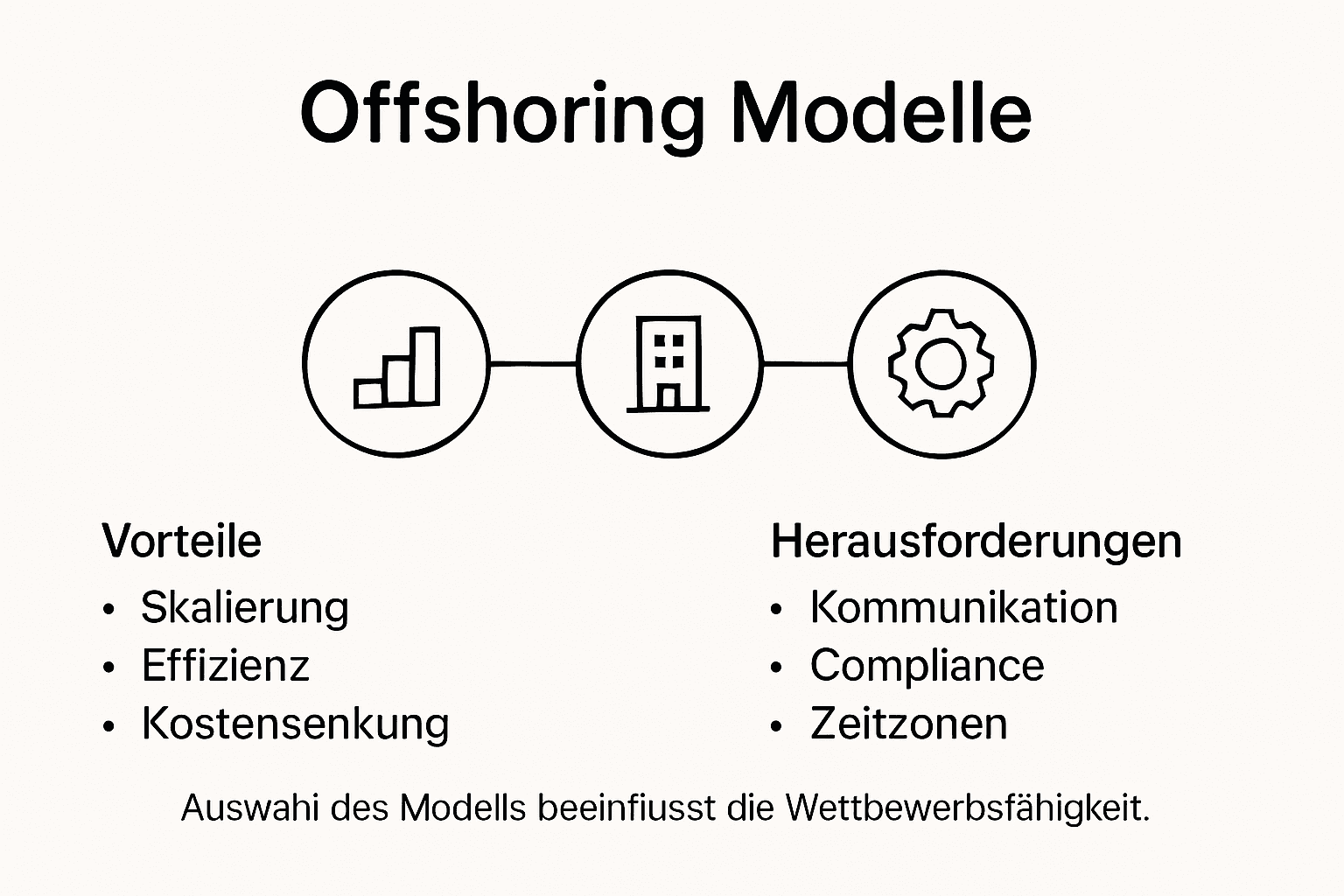 Grafische Übersicht der verschiedenen Offshoring-Modelle