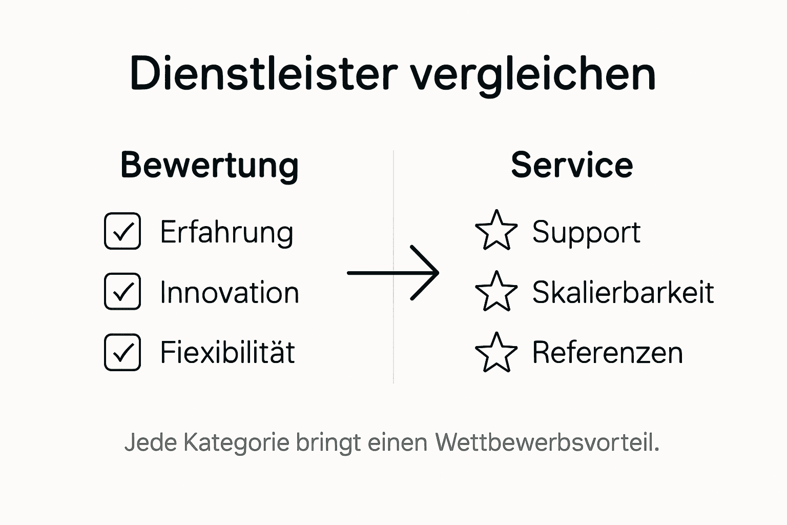 Infografik: Qualitätsvergleich von Outsourcing-Dienstleistern