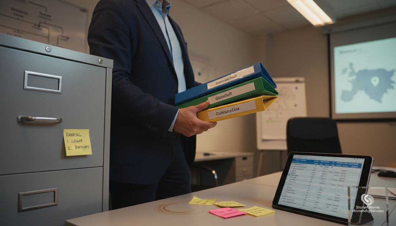 Manager sorting partner evaluation folders