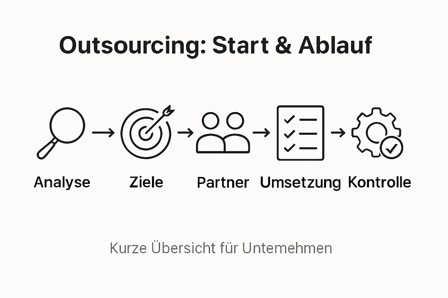 Übersichtsgrafik: So läuft ein typischer Outsourcing-Prozess Schritt für Schritt ab