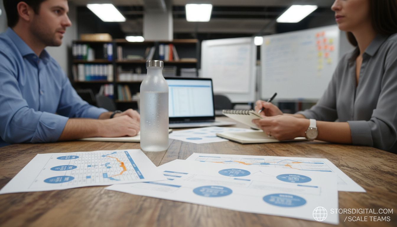 Team reviewing resource allocation strategies