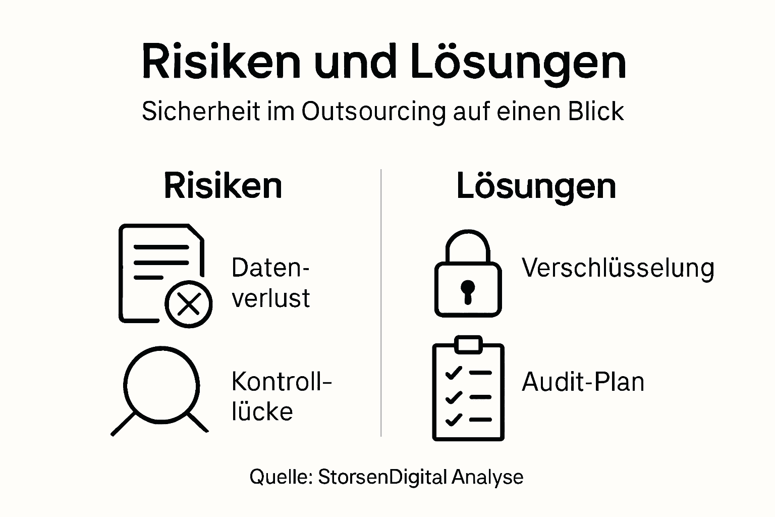 Infografik: Risiken und Lösungsansätze beim Outsourcing