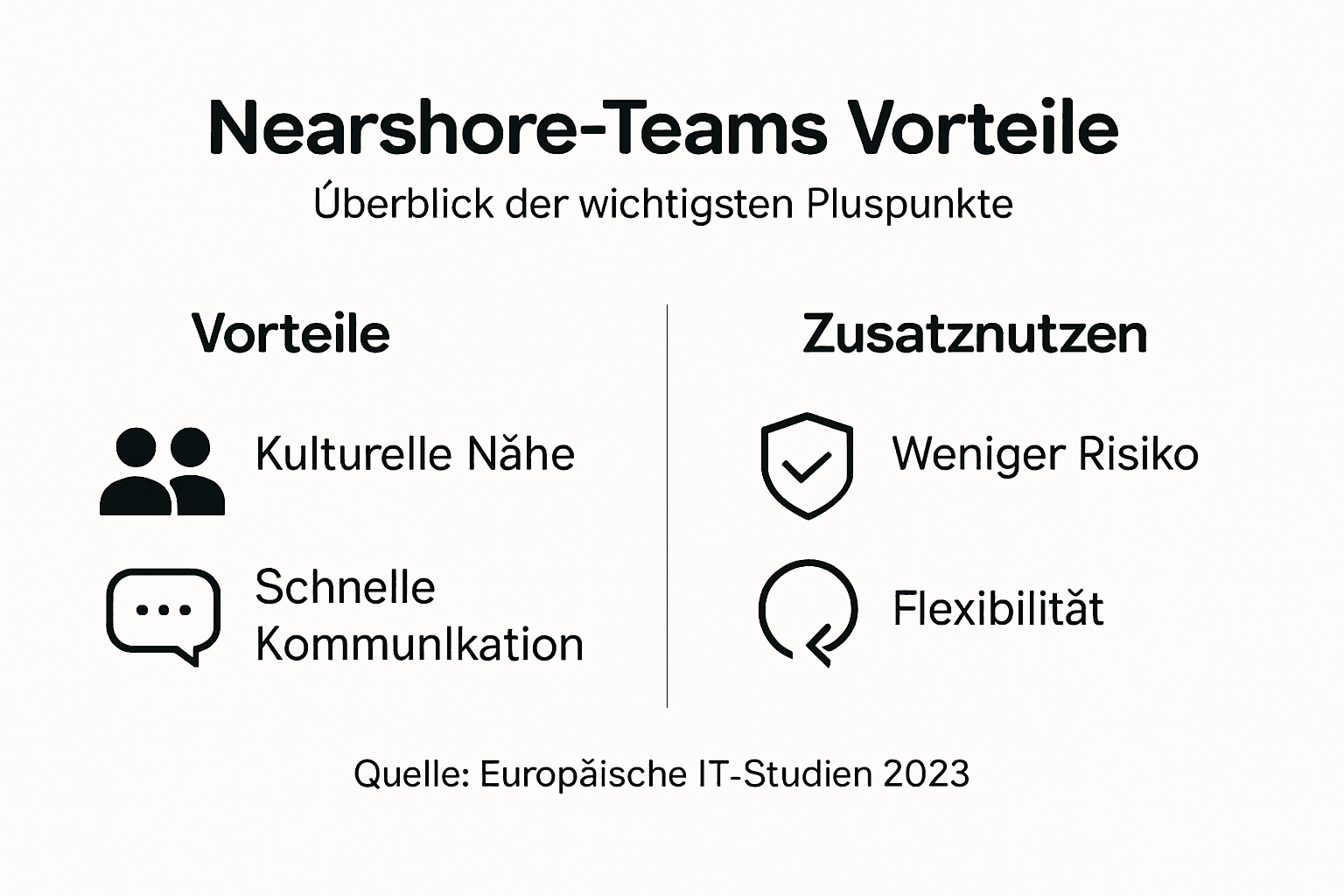 Infografik: Die wichtigsten Vorteile von Nearshore-Teams auf einen Blick