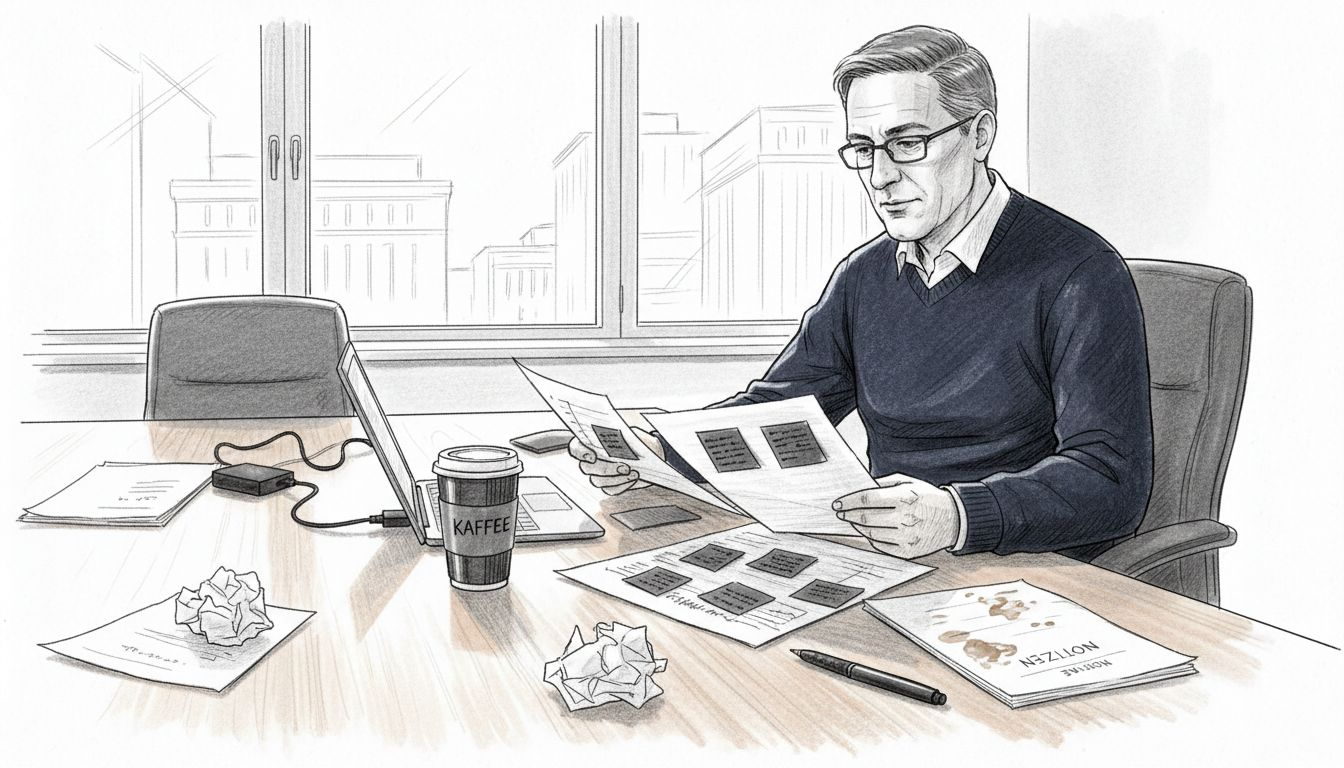 Ein Projektleiter prüft die Prozessabläufe im Nearshoring und bewertet deren Effizienz.