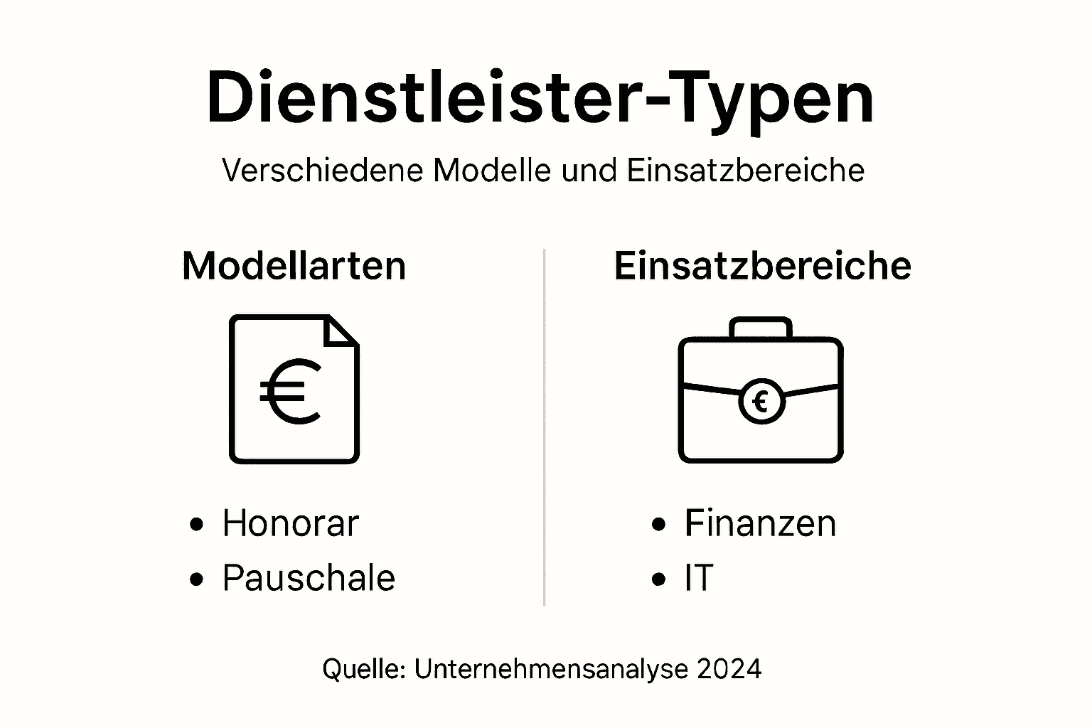 Übersicht: Verschiedene Arten und Modelle von Dienstleistern auf einen Blick
