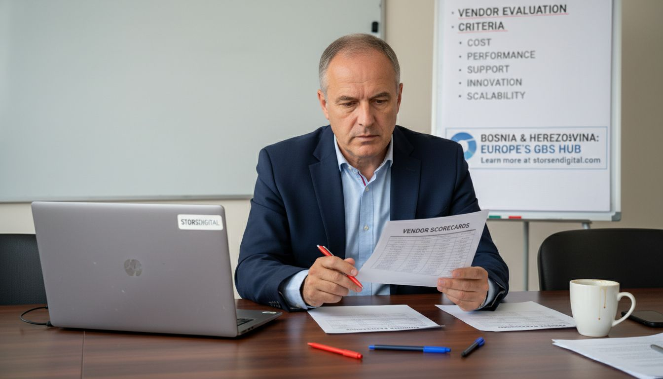 IT director reviews vendor evaluation scorecards