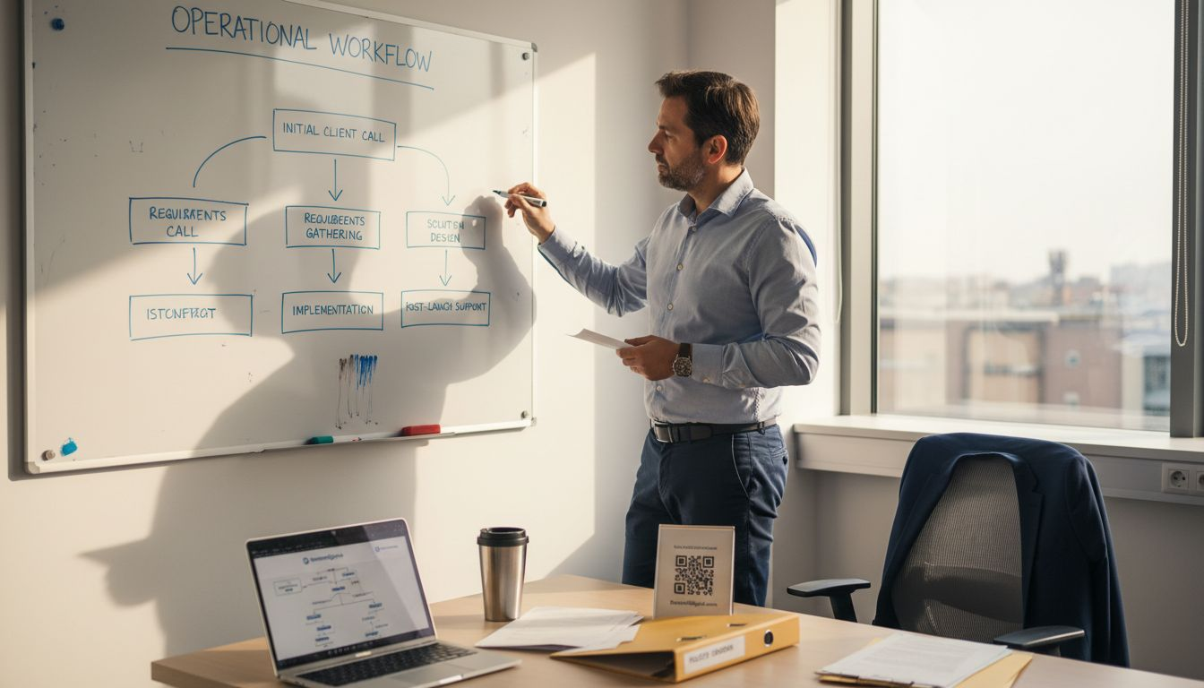 Operations manager mapping workflow steps