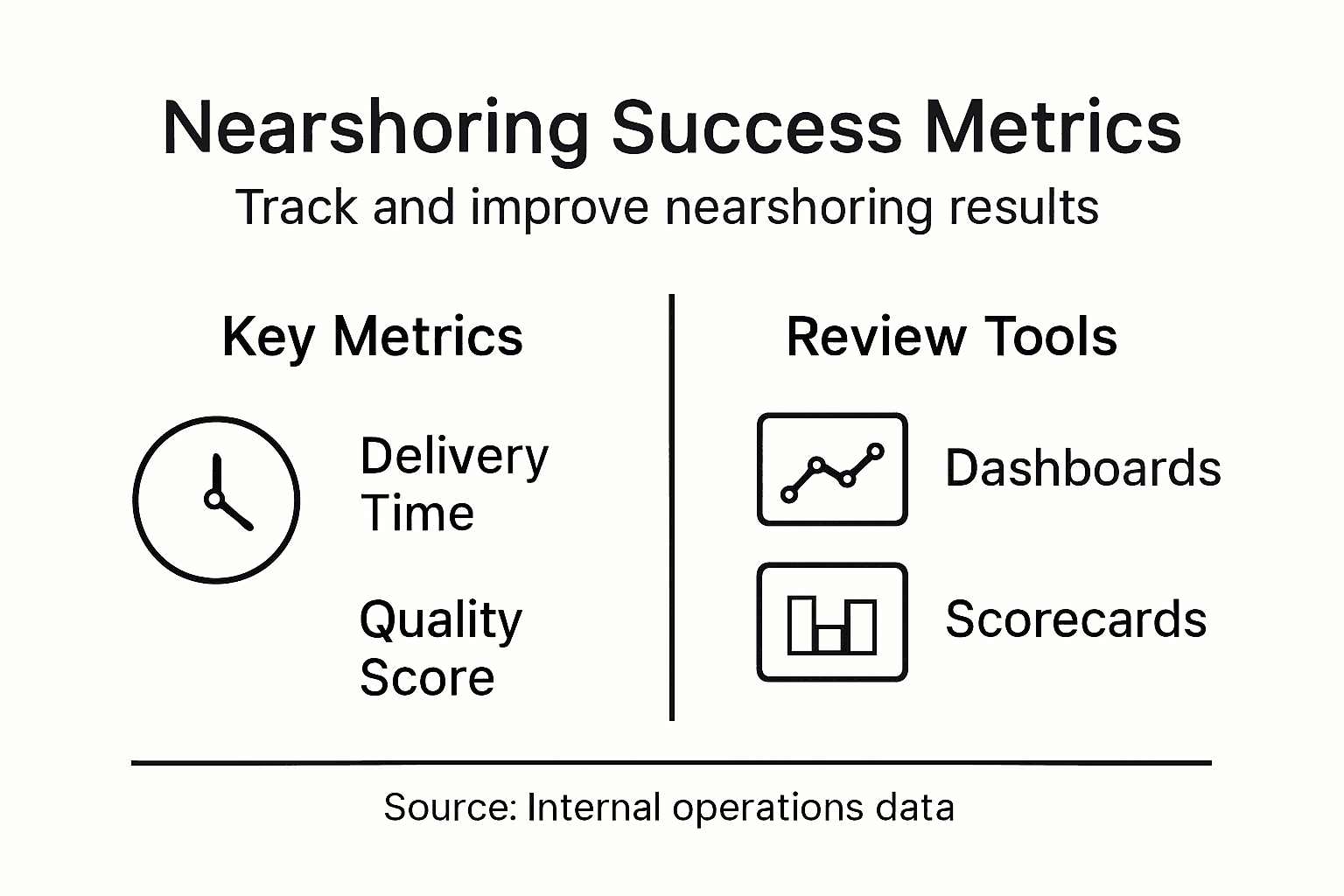 Infographic showing key nearshoring performance metrics