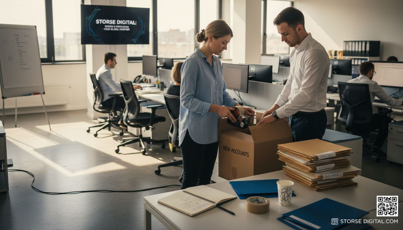BPO staff packing archive boxes to scale operations