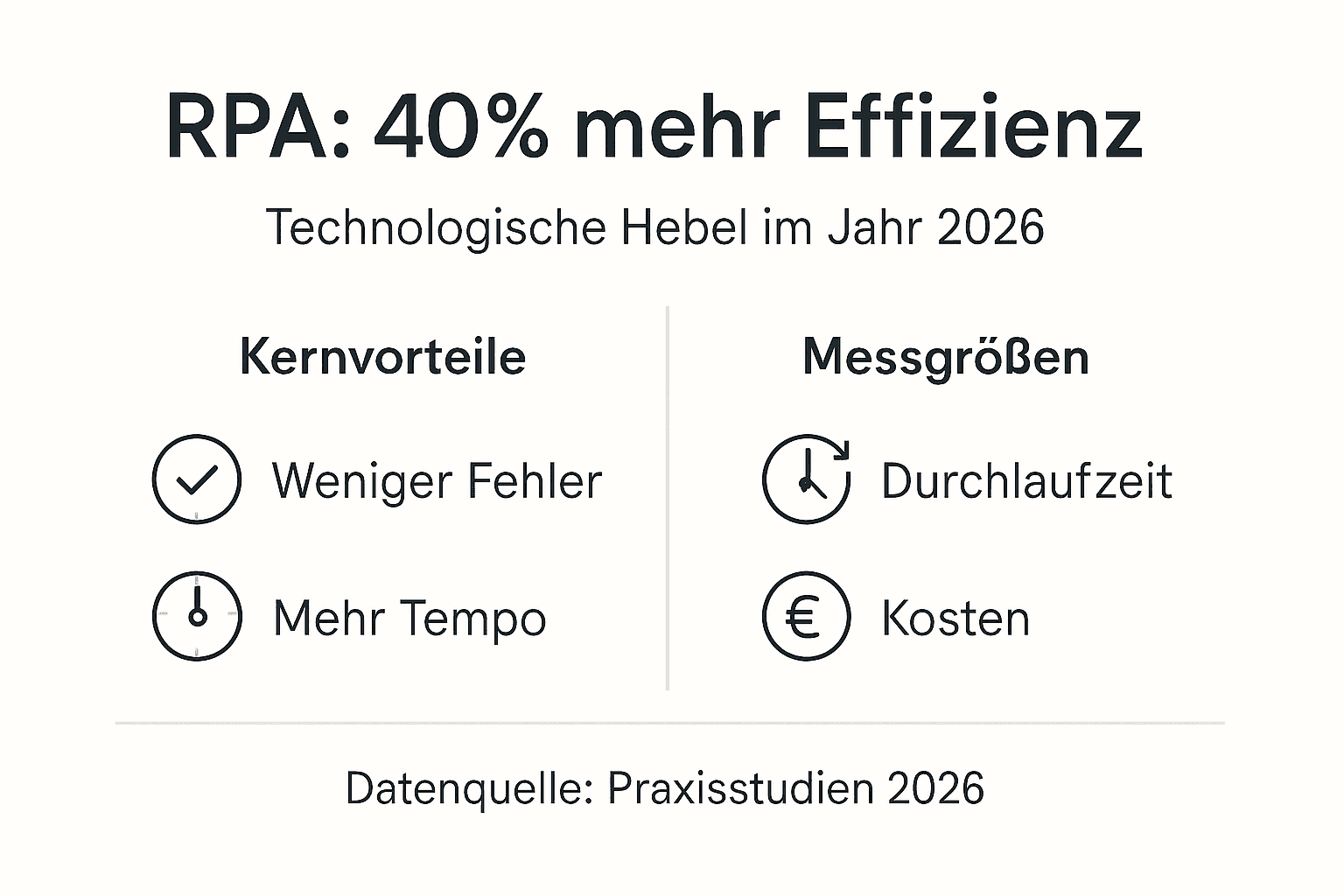 Infografik: RPA – Mehr Effizienz und relevante Kennzahlen auf einen Blick