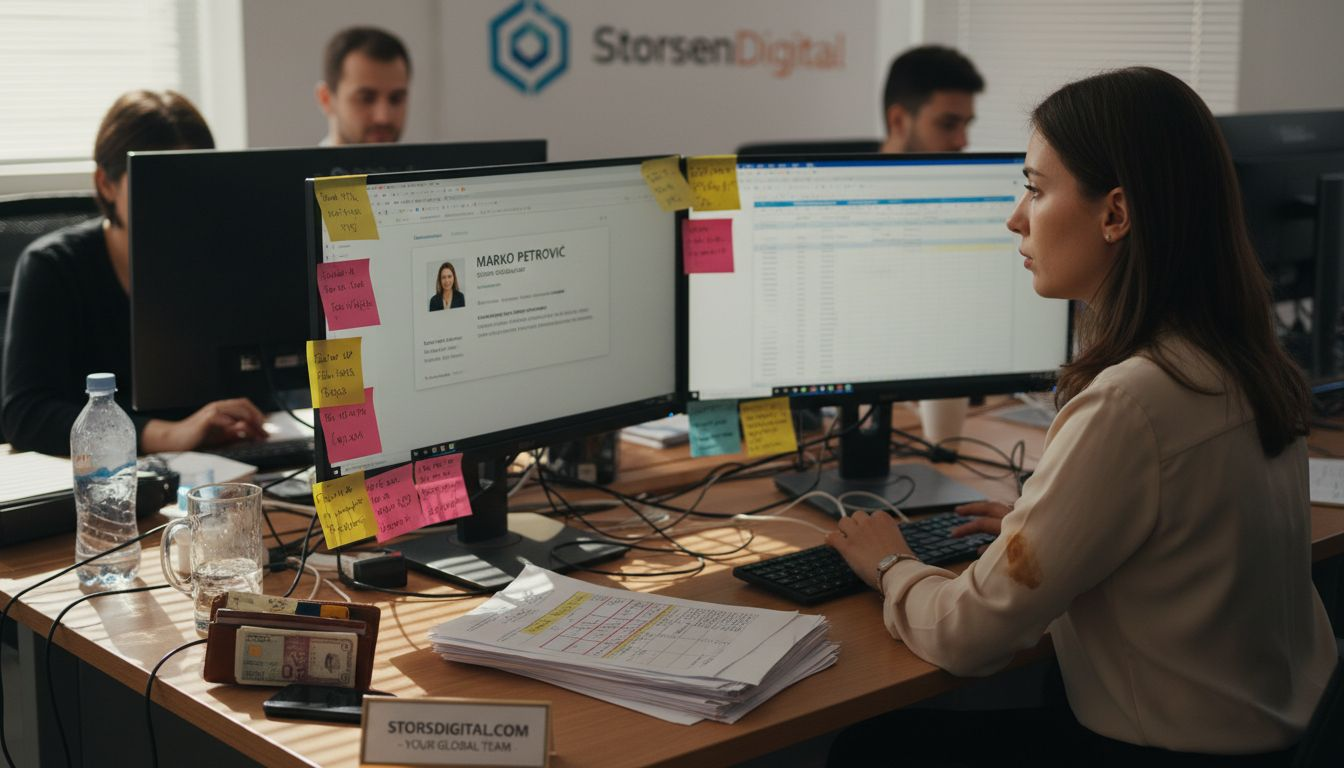 HR analyst reviewing AI recruitment workflow