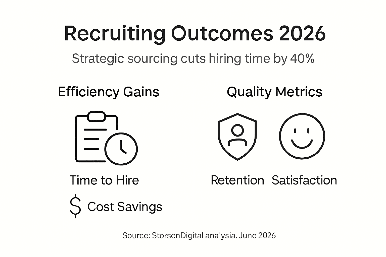 Infographic showing recruiting outcomes metrics