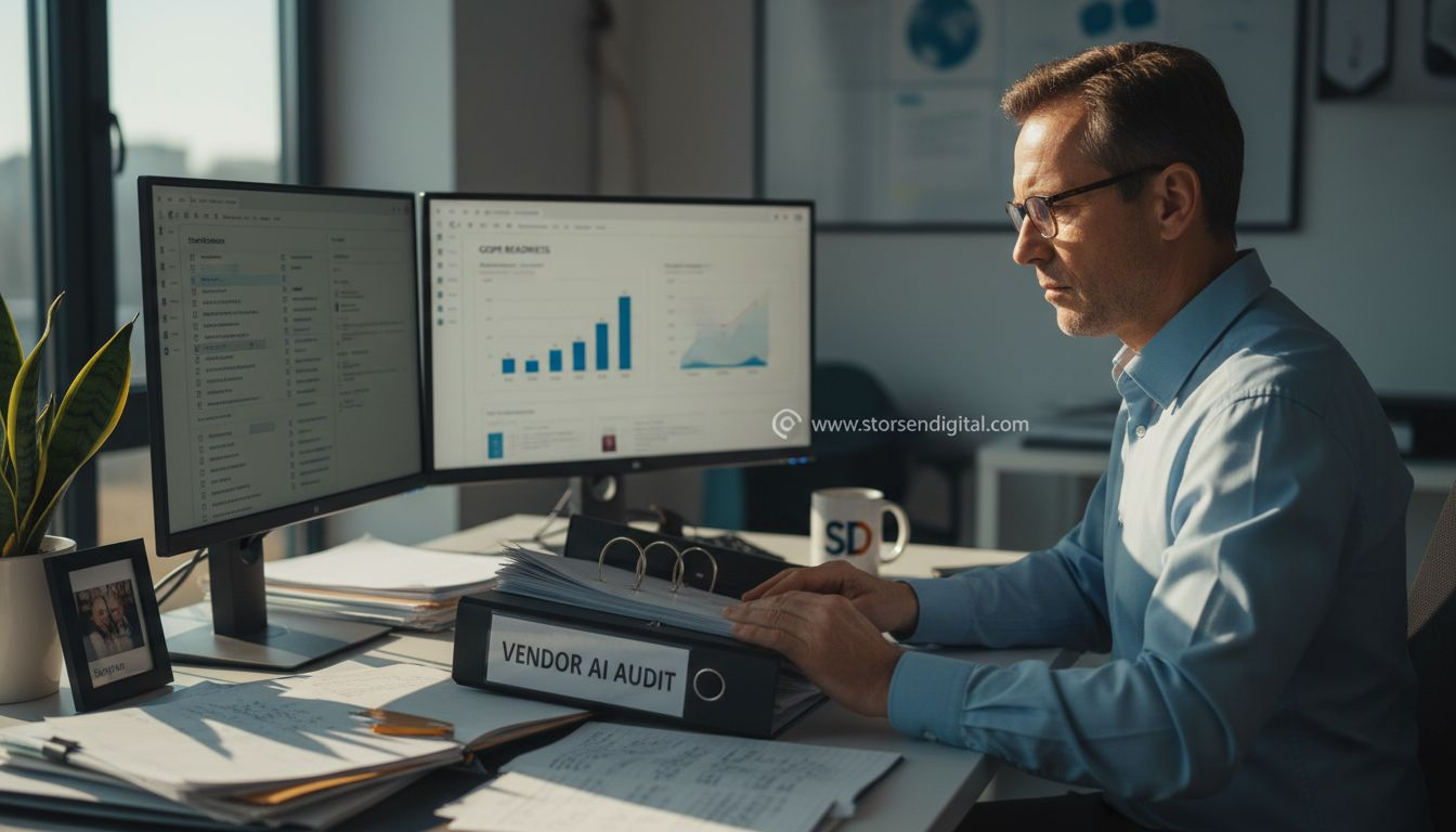 Compliance officer auditing vendor AI checklist