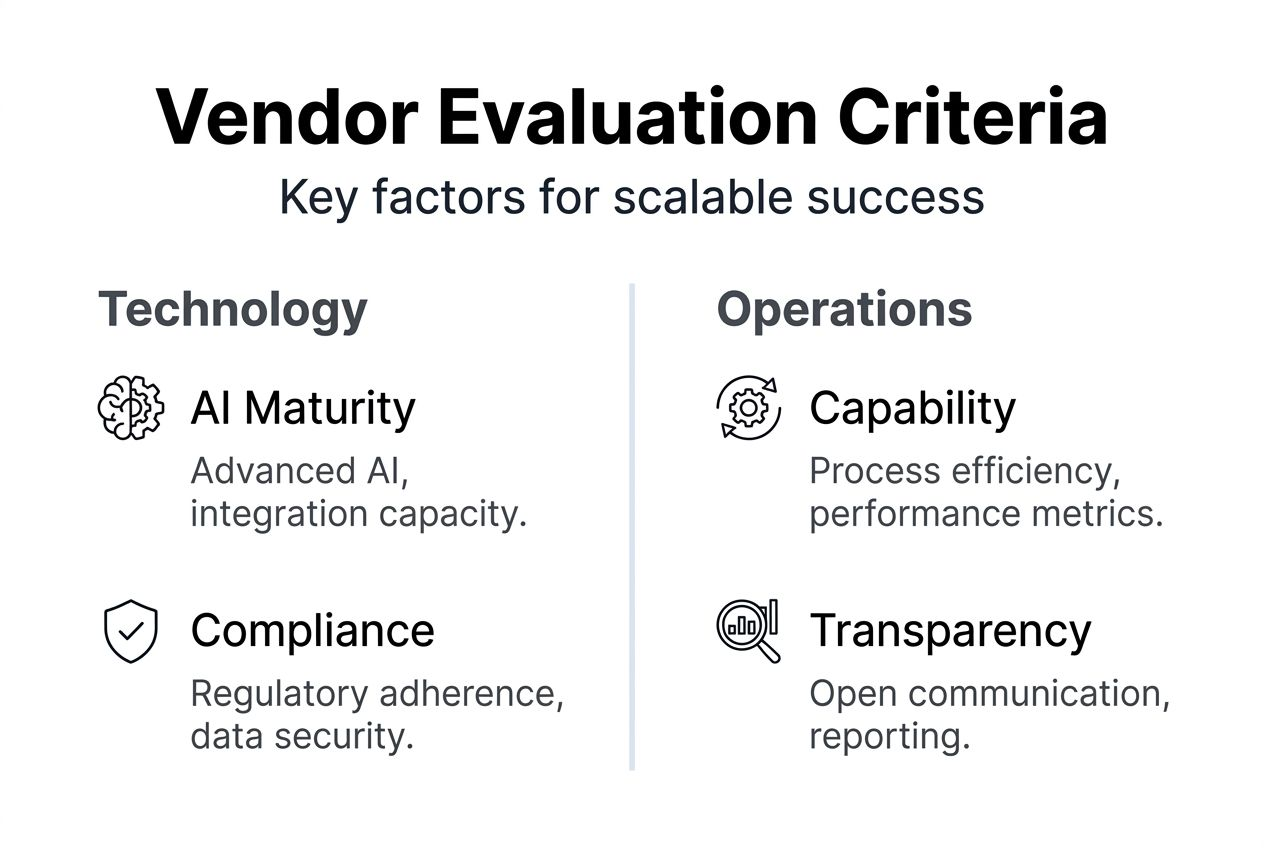 Infographic shows four vendor evaluation criteria
