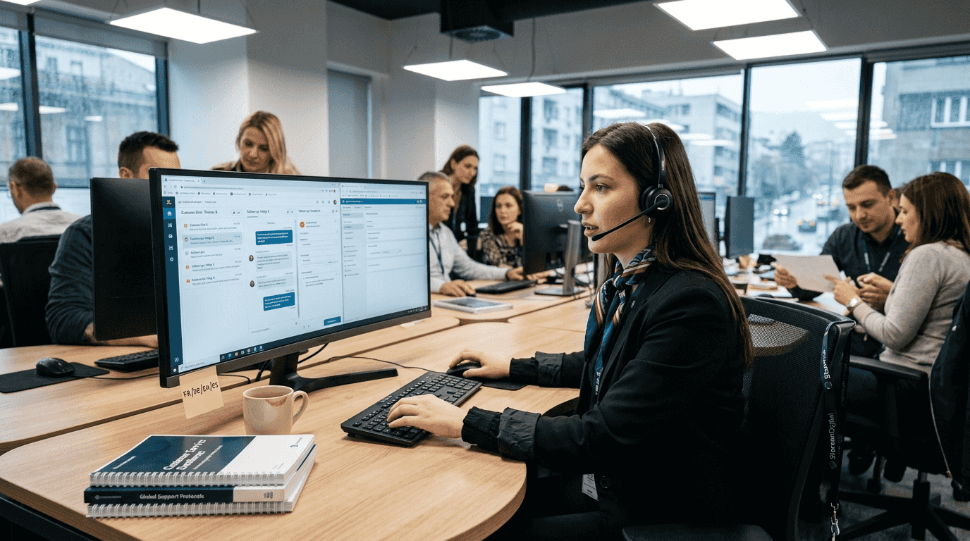 Agent provides multilingual customer support