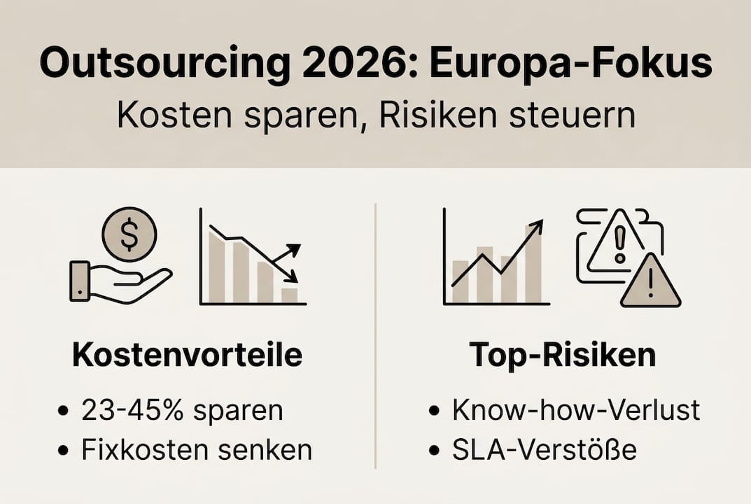 Grafische Übersicht: Was kostet Outsourcing in Europa – und welche Risiken gibt es?