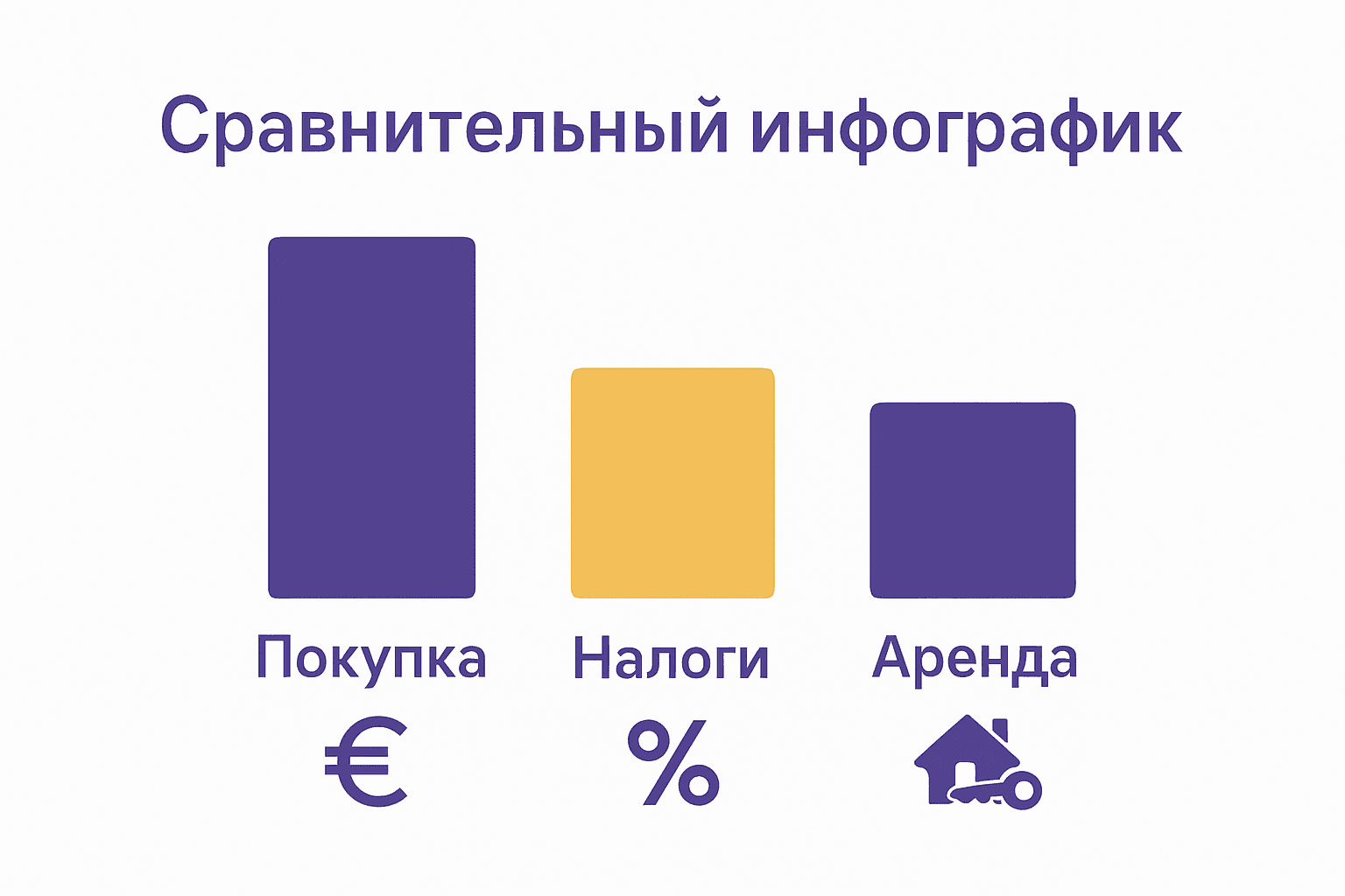Инфографика с графиками стоимости, налогов и доходности апартаментов