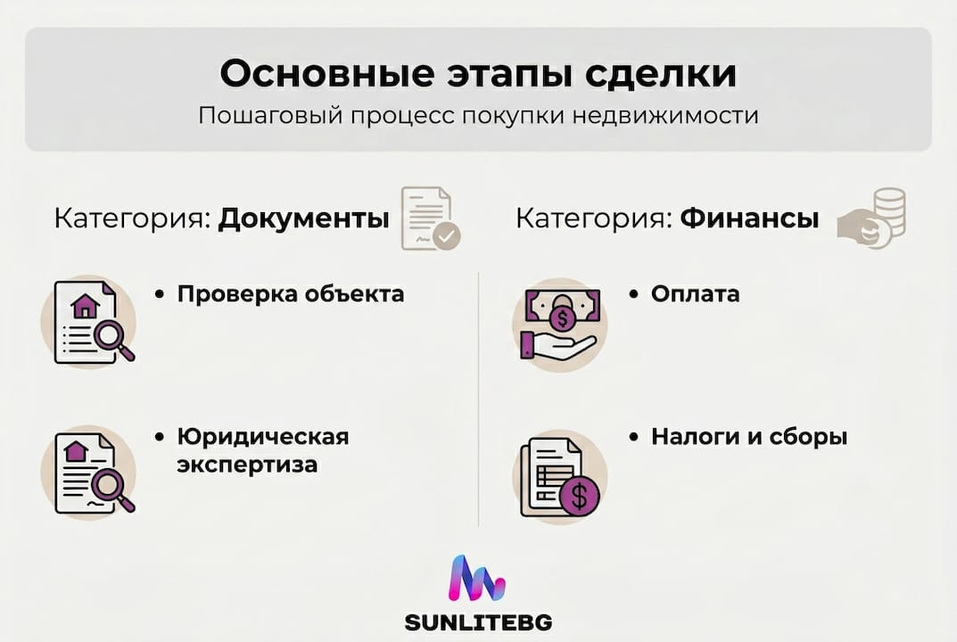 Infographic show steps of property purchase