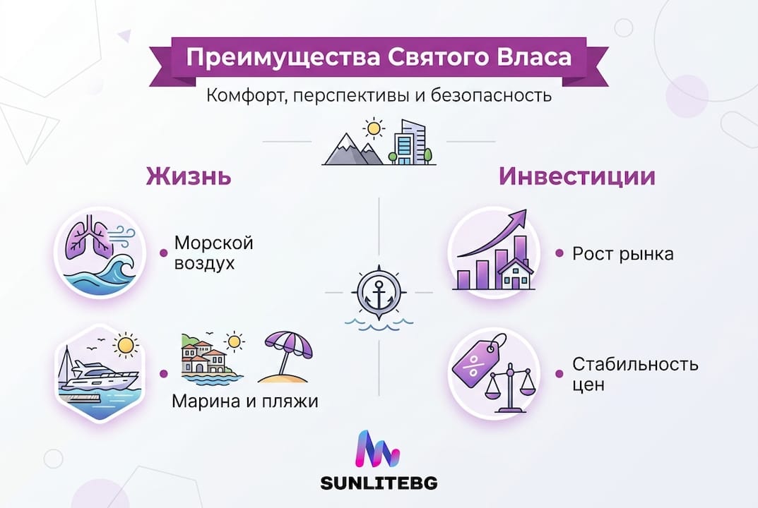 Инфографика: главные плюсы жизни в Святом Власе