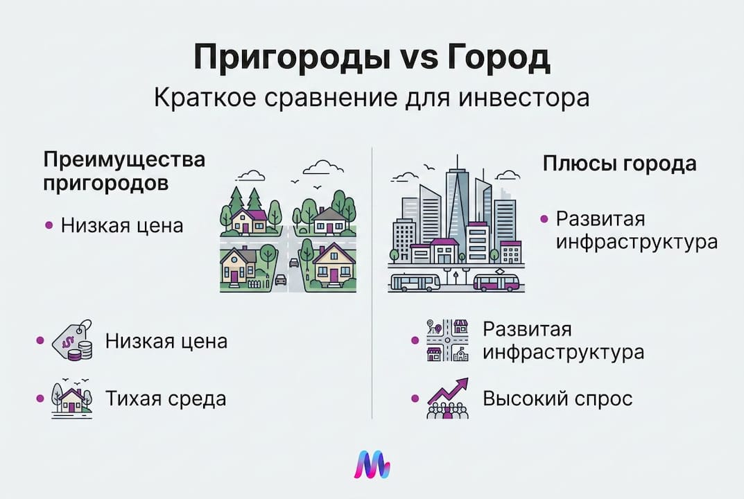 Инфографика: чем отличаются жизнь в пригороде и в городе