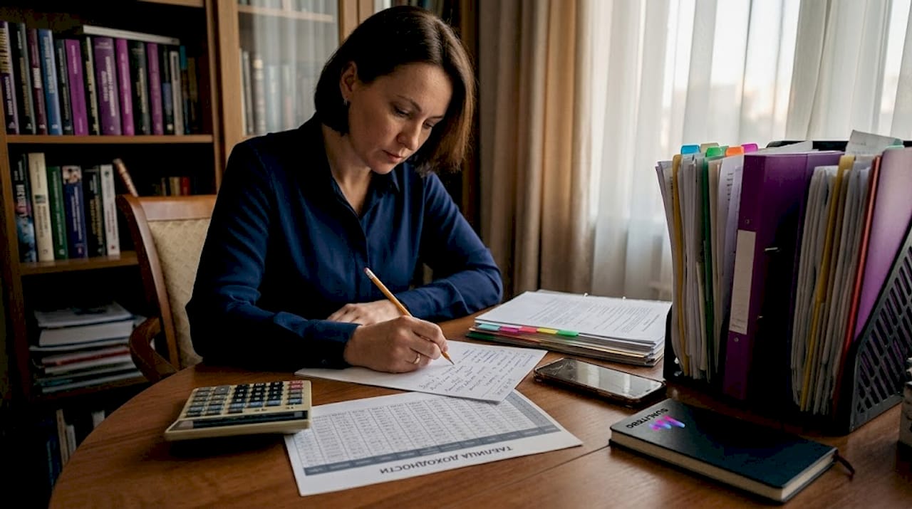 Брокер анализирует показатели доходности прямо у себя дома.