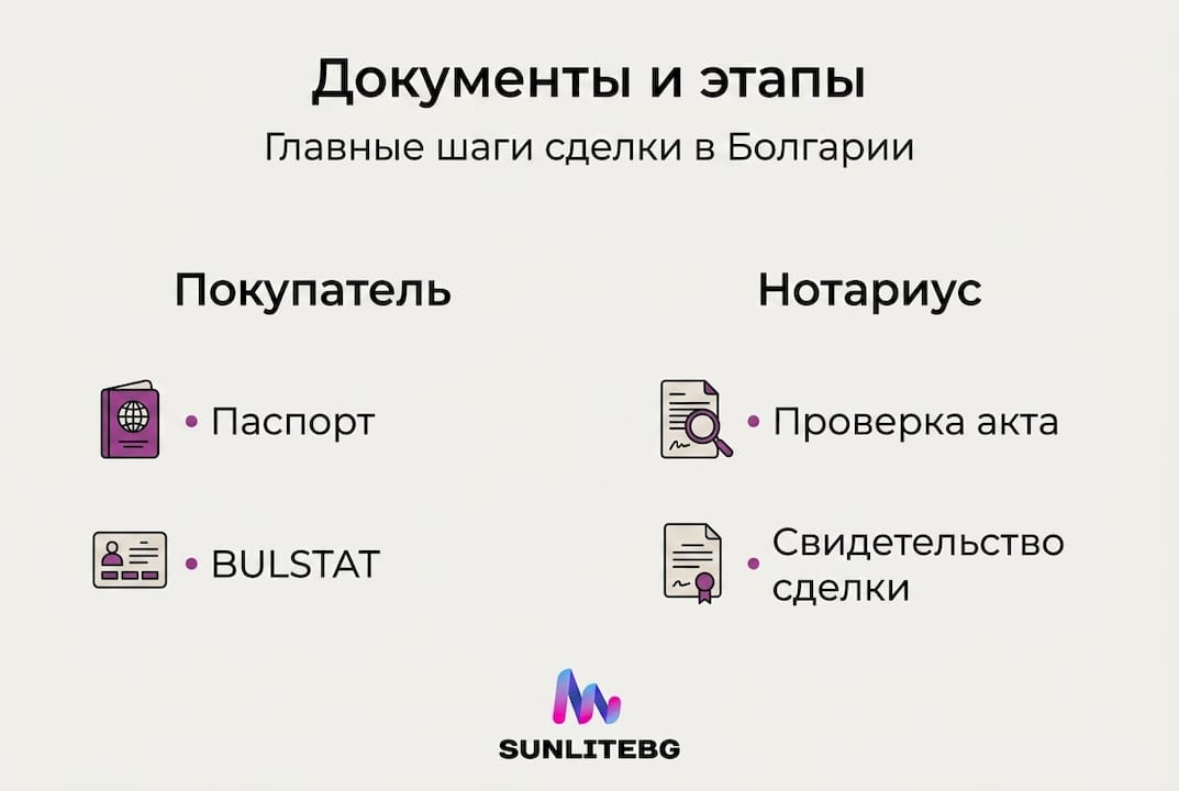 Визуальная схема оформления сделки: пошаговое описание процедуры и перечень необходимых документов.