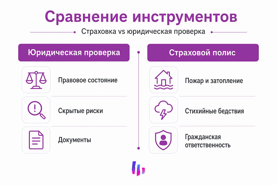 Сравнительный анализ страховых услуг и юридической экспертизы по основным параметрам