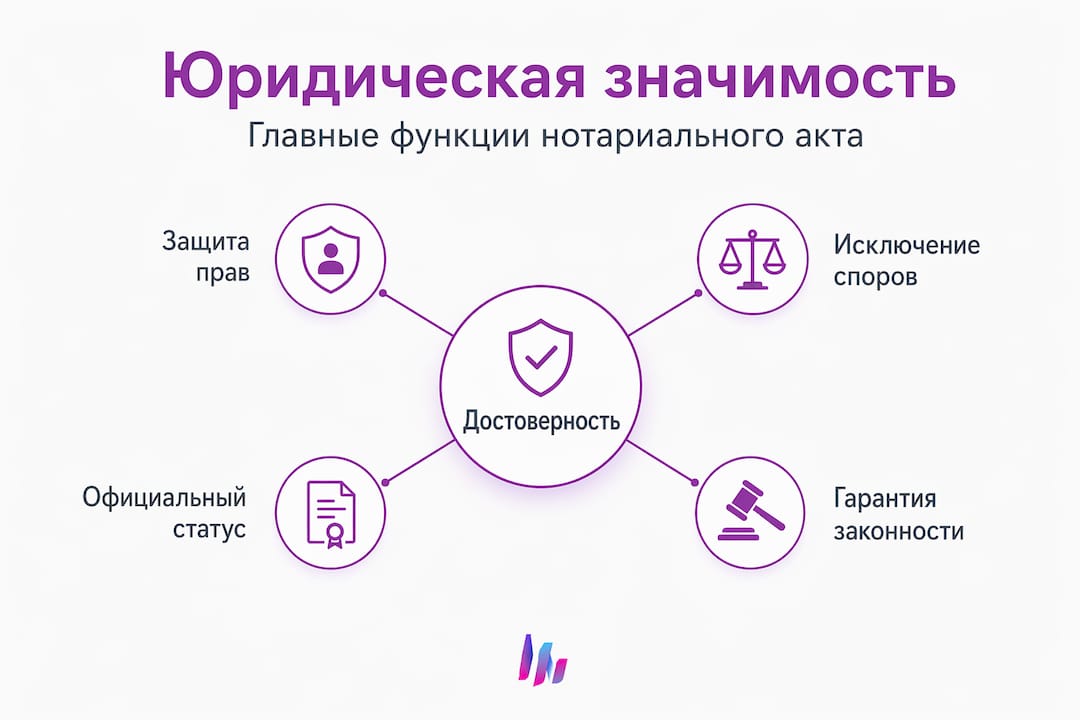 Инфографика: основные юридические задачи и роль нотариального акта