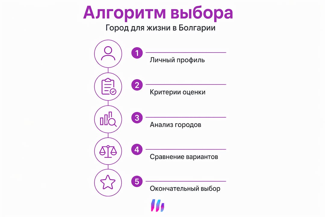 Инфографика: как по шагам выбрать подходящий город