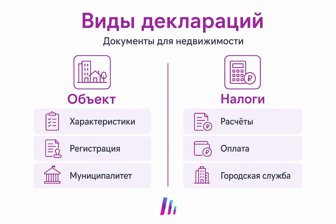 Инфографика: основные отличия видов деклараций на недвижимость